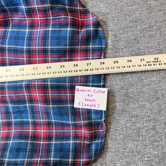 Naked & Famous Button Down Plaid Long Sleeve Shirt - Men's Size M - Blue Red - Picture 8 of 9